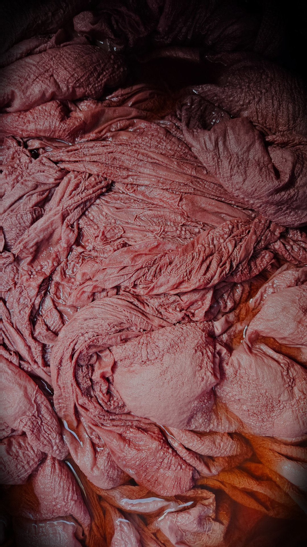 Naturally dyed pink and coral fabrics