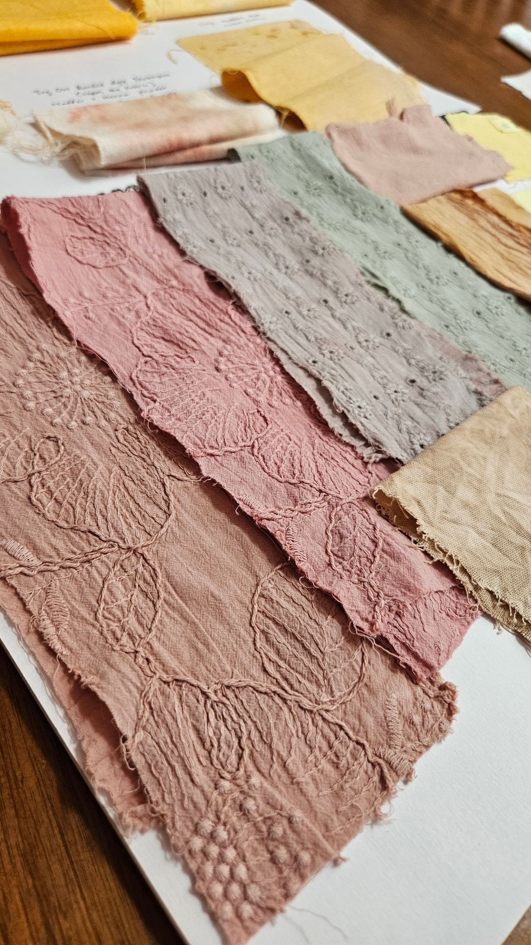 Collection of naturally dyed fabric samples